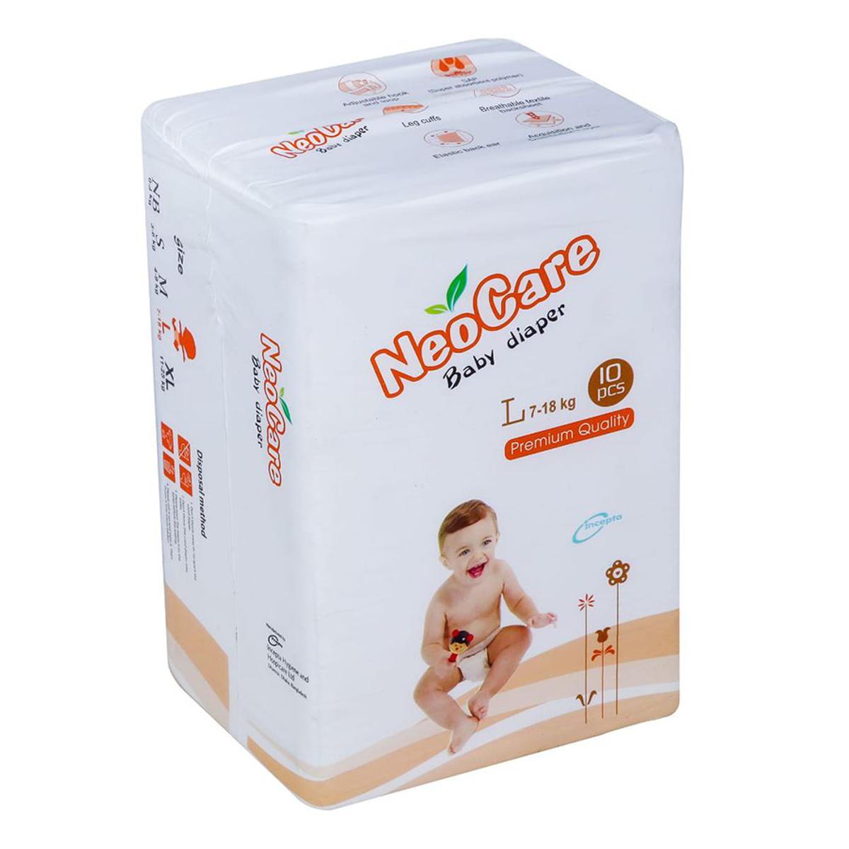 NEOCARE Baby Diapers – L (7–18 kg) – 10 pcs